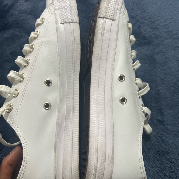 Converse White Leather Sneakers•NWOT - Picture 6 of 9